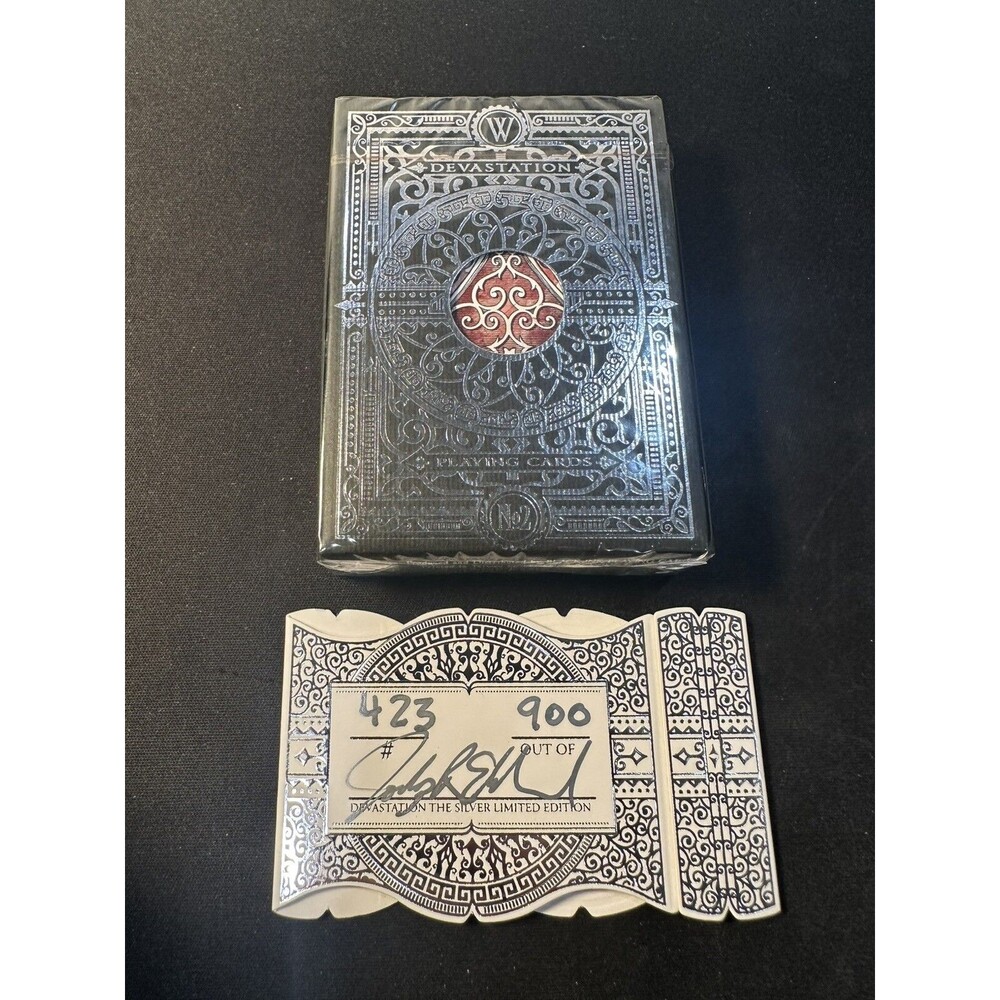 Devastation Silver Limited Edition Jody Eklund Playing Card Deck Signed - Sealed